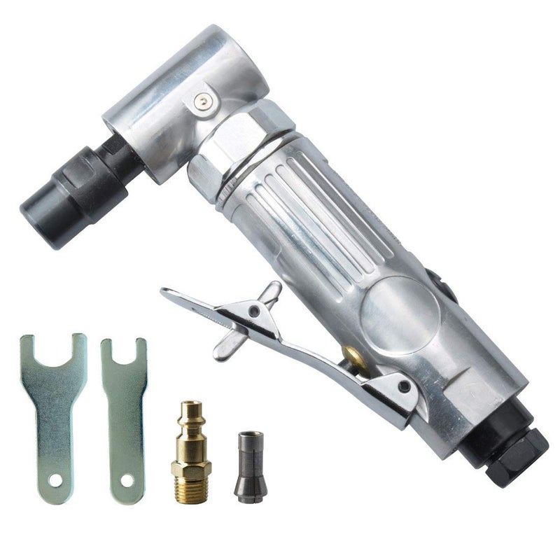 PROSHI 1/4-Inch 90Â° Angle Air Die Grinder, Mini Pneumatic Angle Die Grinder, Compact Air-Powered Grinder for Grinding, Polishing, Porting, and Deburring - Polished Finish - Image 1